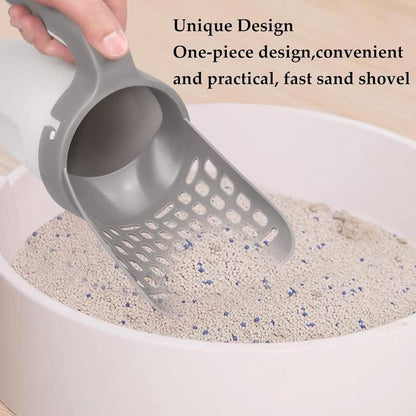 【Deals for You】Cat Litter Scooper with Holder, Cat Litter Shovel with Refill 45 Bags(3 Boxes of 15 Bags), Large Capacity Cat Scooper Portable Shovel
